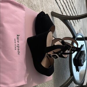 Kate Spade Black Suede Wedge